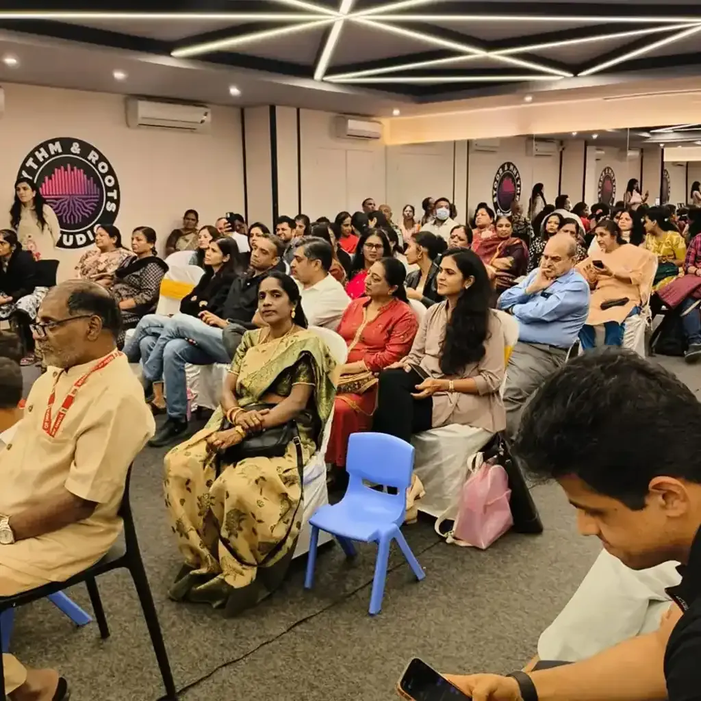 Families watching a showcase performance